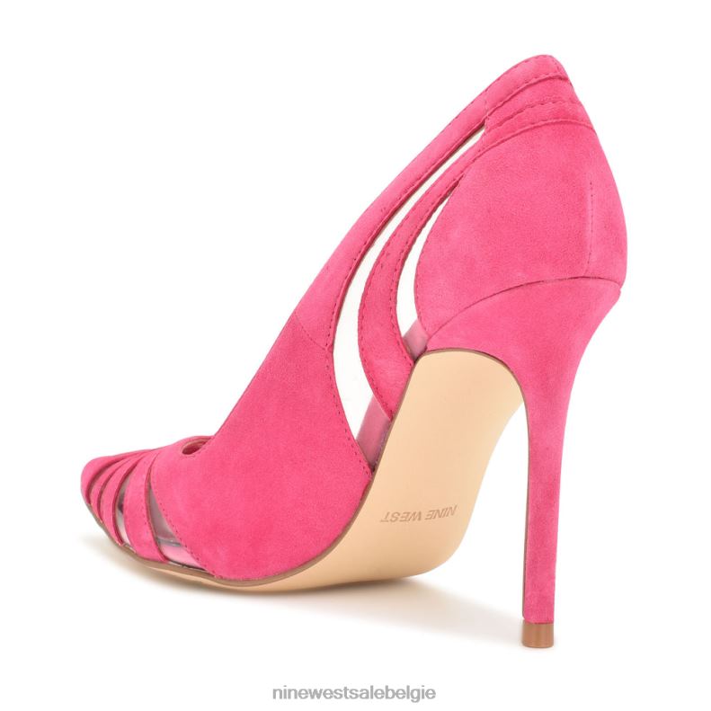 Nine West L48XT1413 roze/transparant suède leuke puntige pumps