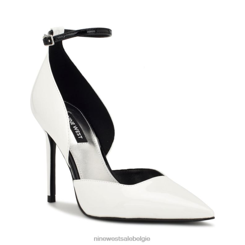 Nine West L48XT1588 wit patent finda d'orsay pumps met enkelbandjes