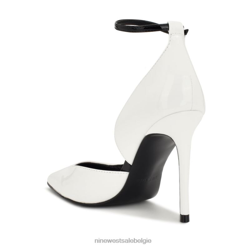 Nine West L48XT1588 wit patent finda d'orsay pumps met enkelbandjes