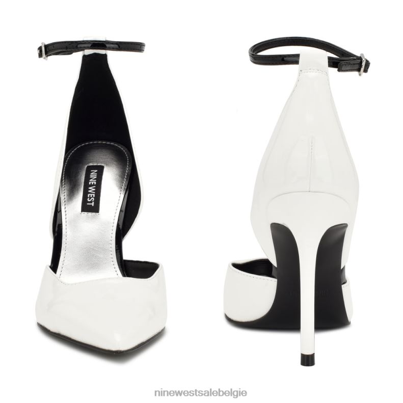 Nine West L48XT1588 wit patent finda d'orsay pumps met enkelbandjes