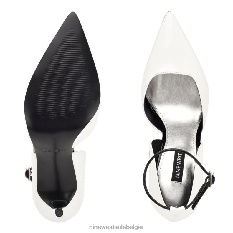 Nine West L48XT1588 wit patent finda d'orsay pumps met enkelbandjes