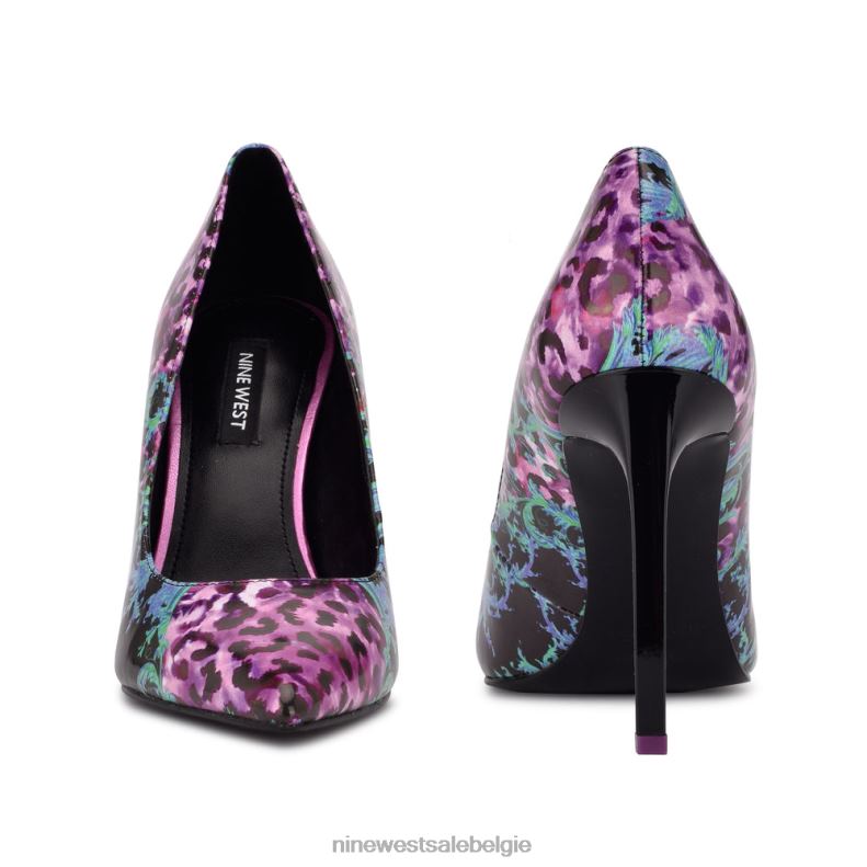 Nine West L48XT983 paars multi-patent Tatiana pumps met puntige neus